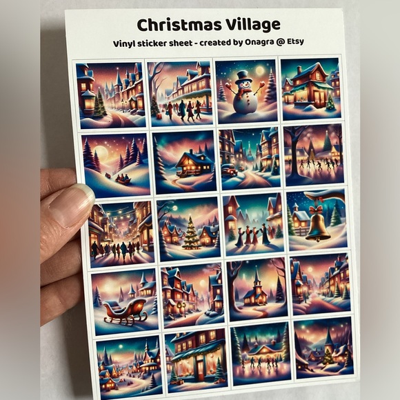 3 /💲20 Stickers! Christmas village scenes stickers - Picture 1 of 3